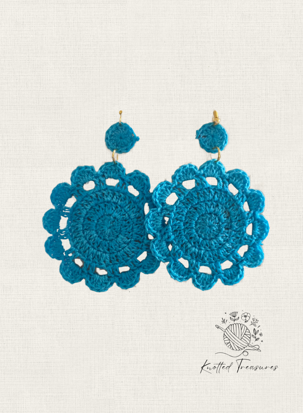 Cerulean Mandala Drop Earrings