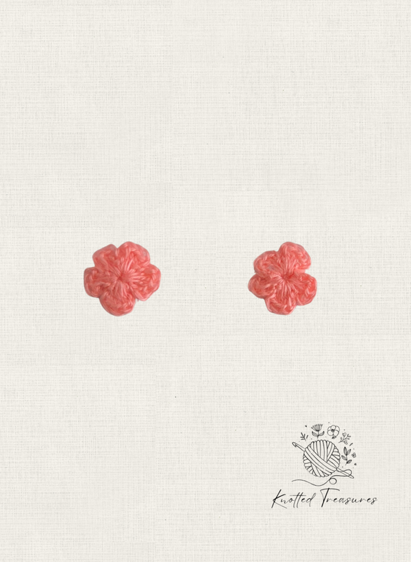 Micro Cherry Blossom Crochet Studs