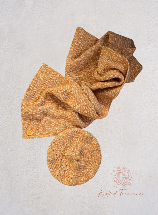 Golden Harvest Mohair Scarf & Beret Set
