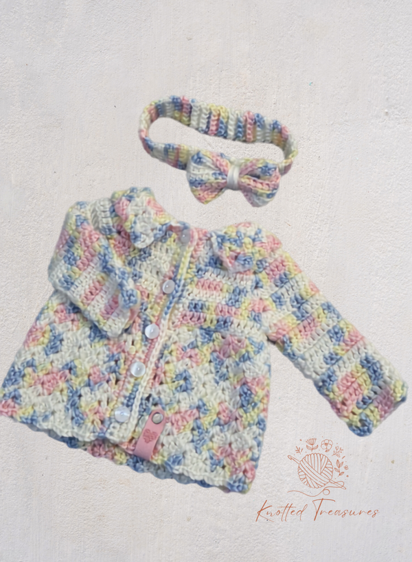 Baby cardigan and headband set