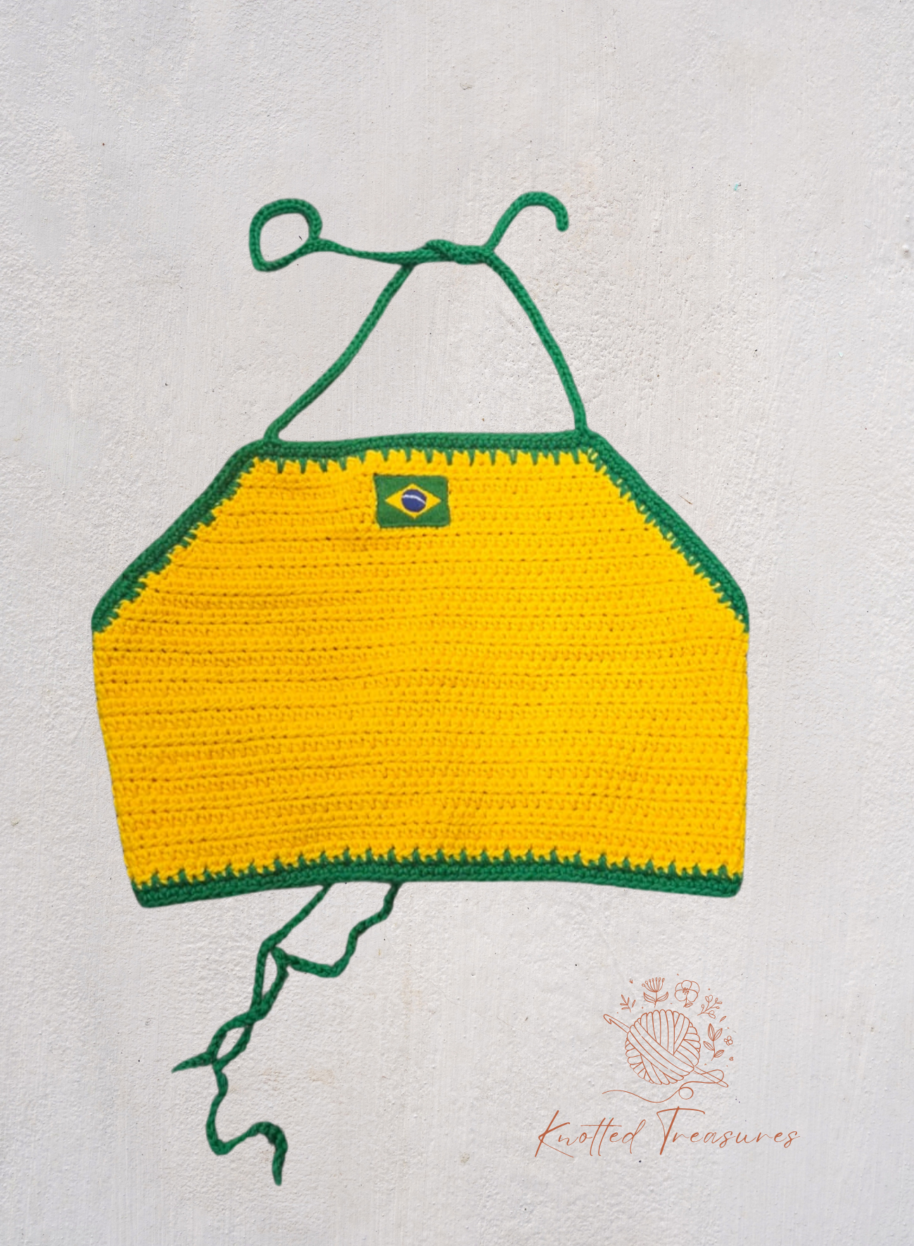 Halter top with Embroidered Brazil flag