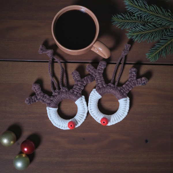 Reindeer Macrame Ornament