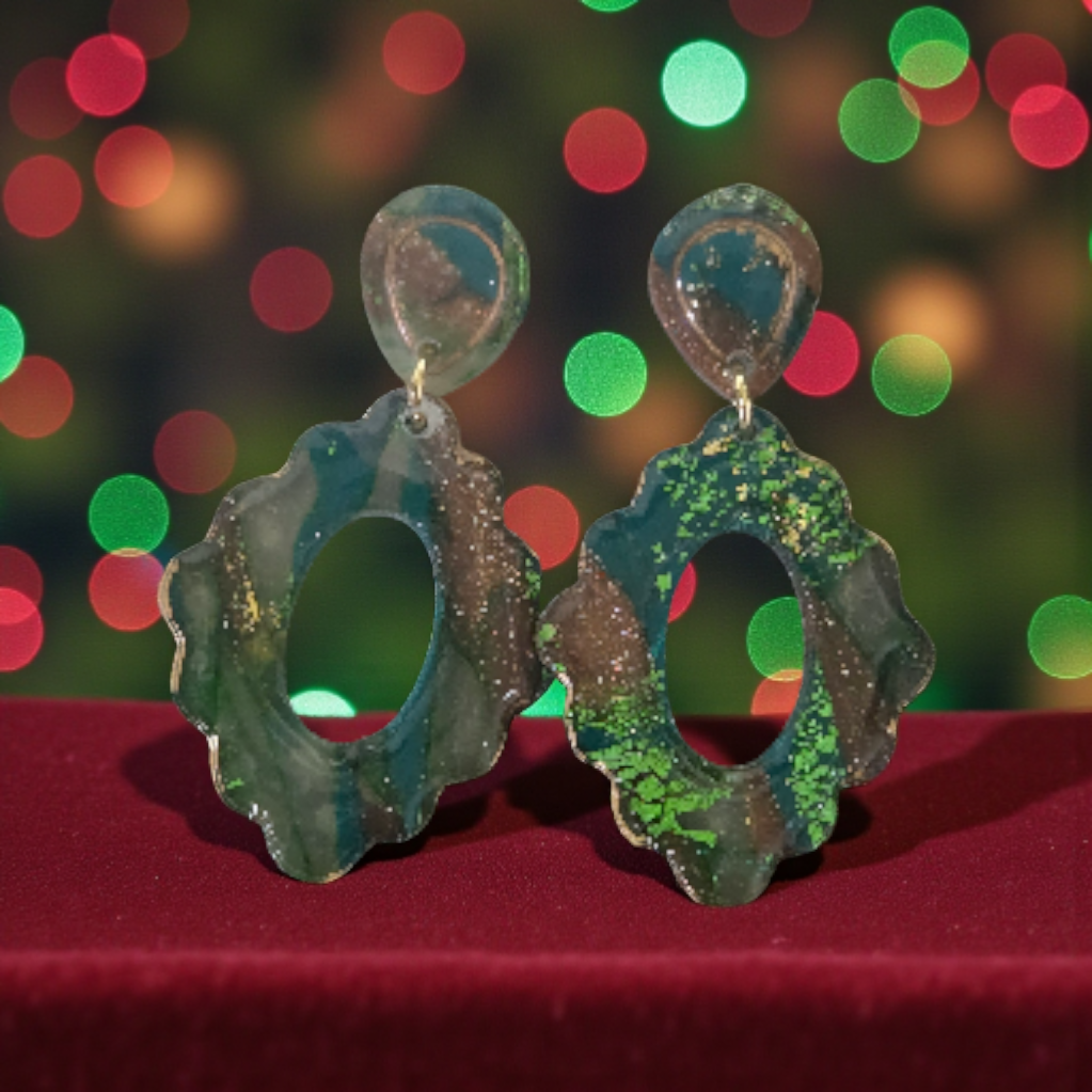 Green marble Dangle