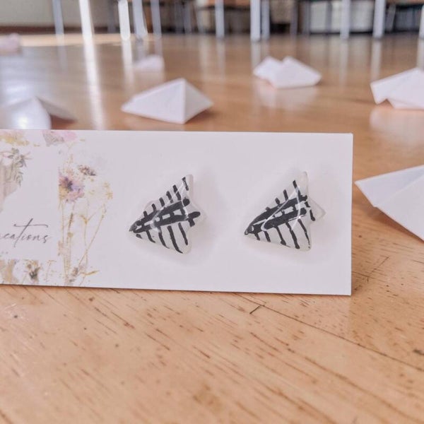 Notebook Paper Airplane Studs