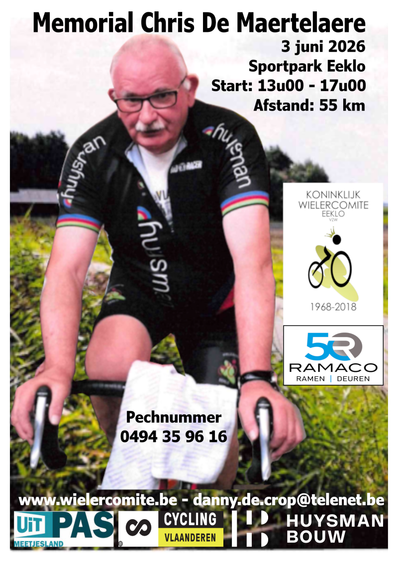 3 juni 2026: Memorial Chris De Maertelaere