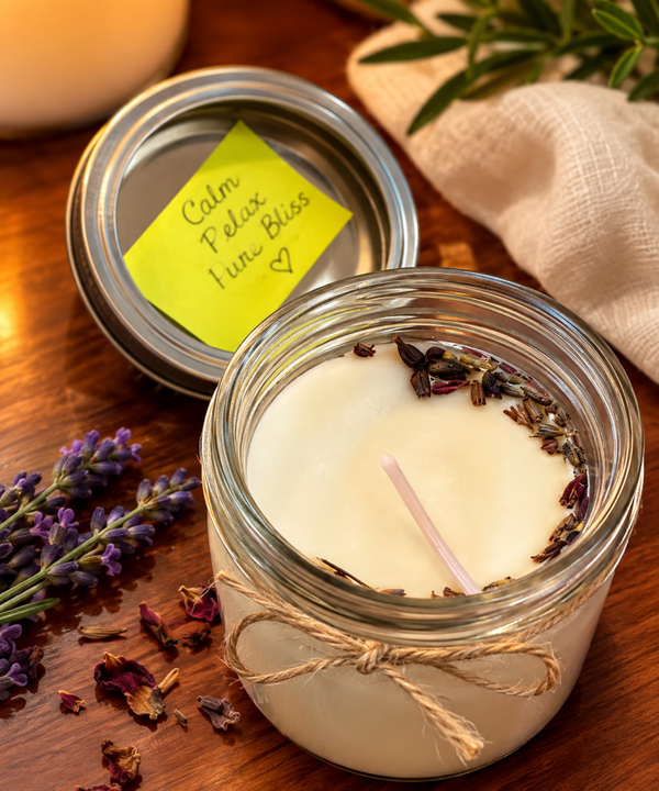 Herbal calm and relaxation candle