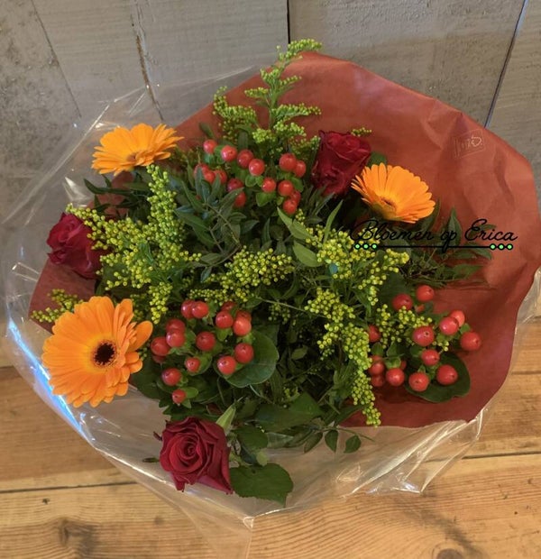 Boeket gemengd rood, oranje, geel