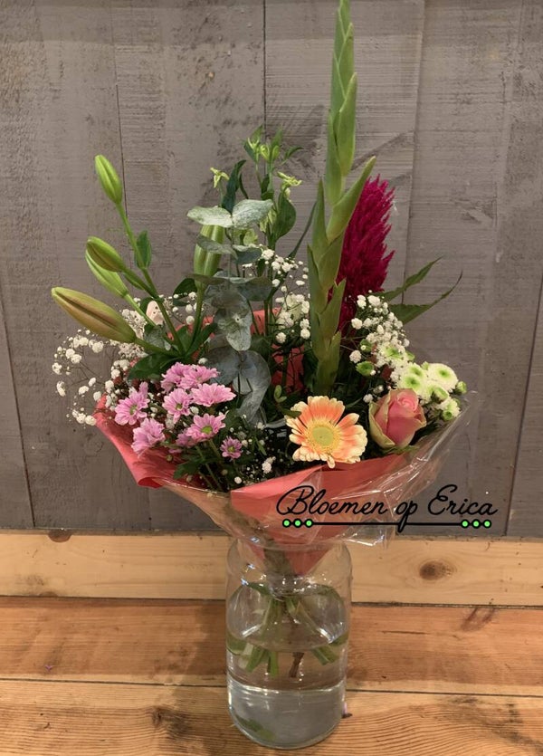 Plukboeket roze, wit