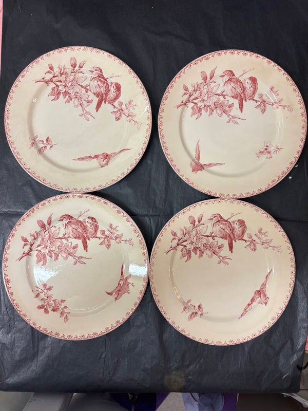 Lot 4 assiettes plates favori de Sarreguemines