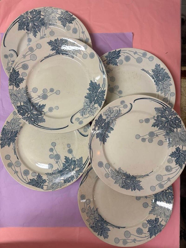 6 assiettes K&G luneville modèle platane