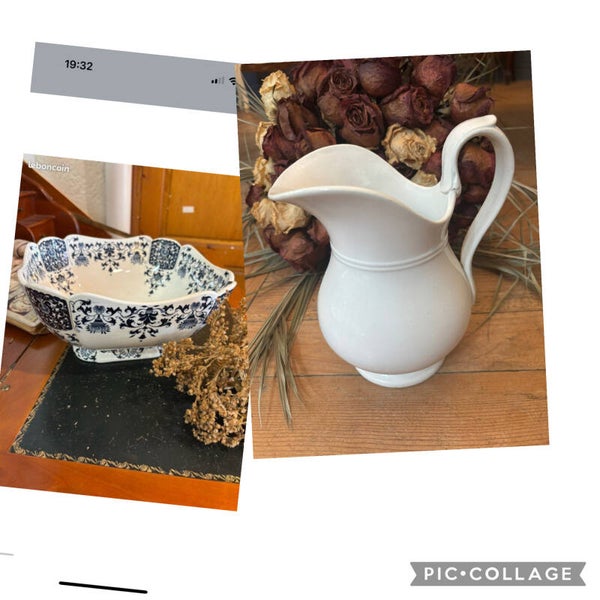 Lot saladier Gien et Broc Creil et Montereau