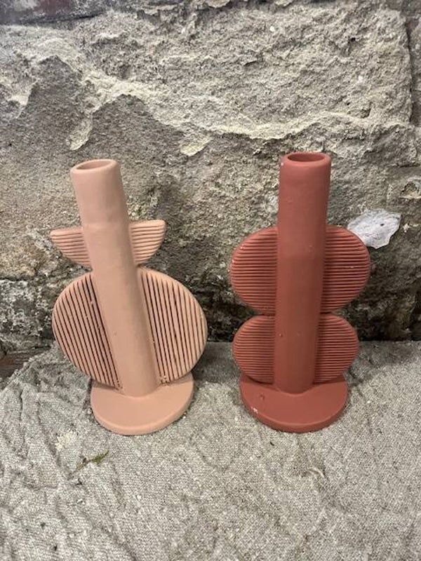 Porseleinen kandelaar aardetinten