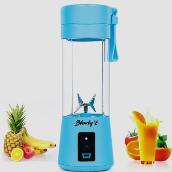 GENUINE-Portable Mixer USB Juicer Rechargeable USB  Mini Fruit Blender Juicer Shaker Bottle 6 Blades .