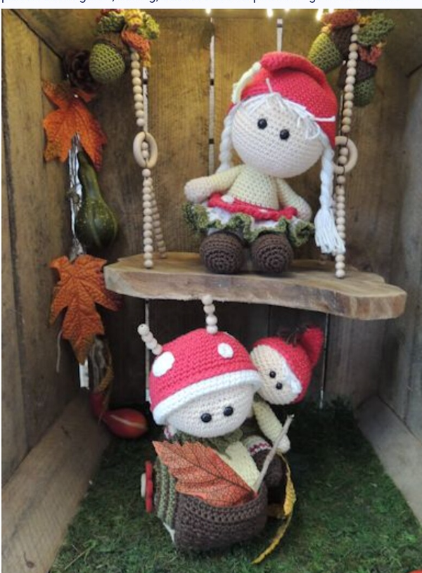 Haakpakket funny mushroom set