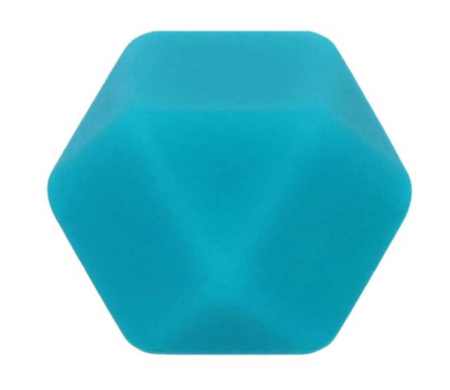 Opry siliconen kralen hexagon 17mm. Blauw 287