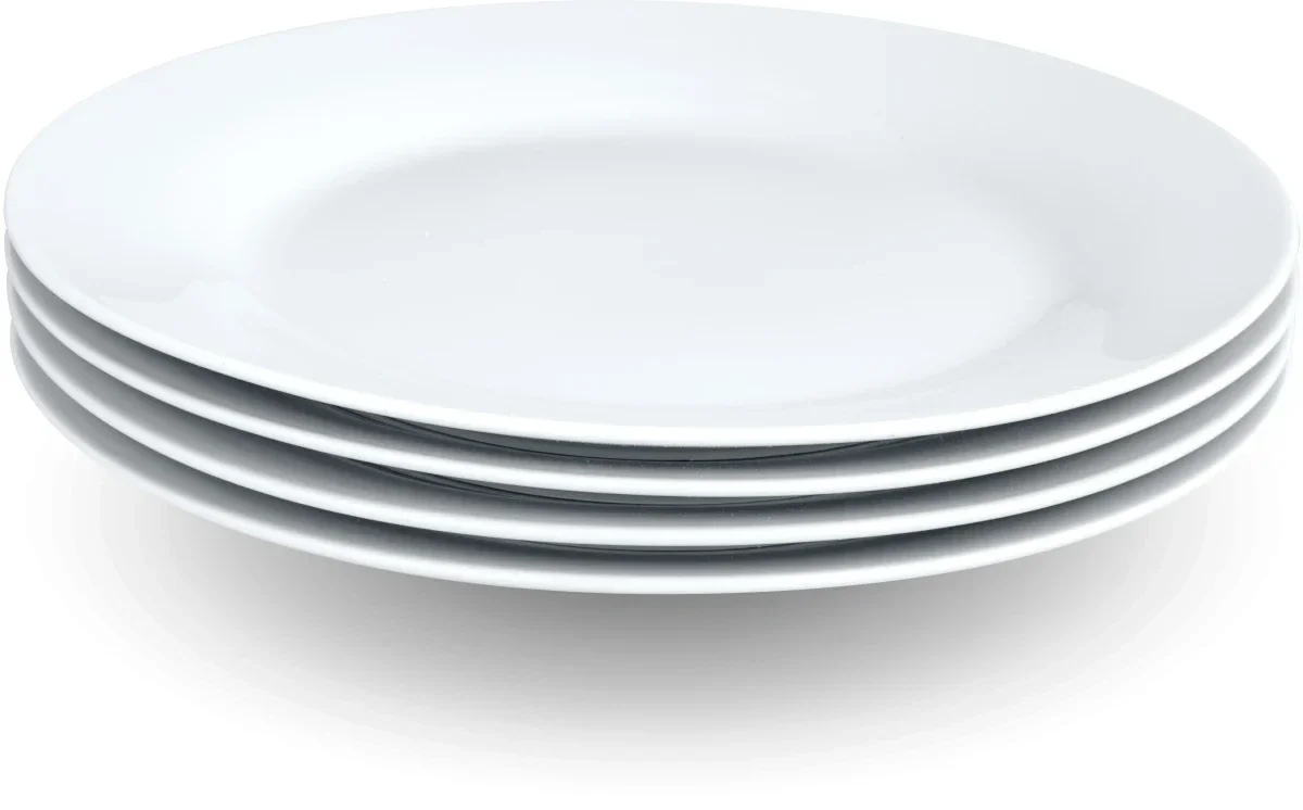 Middagstallerken 32 cm – Hvid Porcelæn (Fad / Dækketallerken)