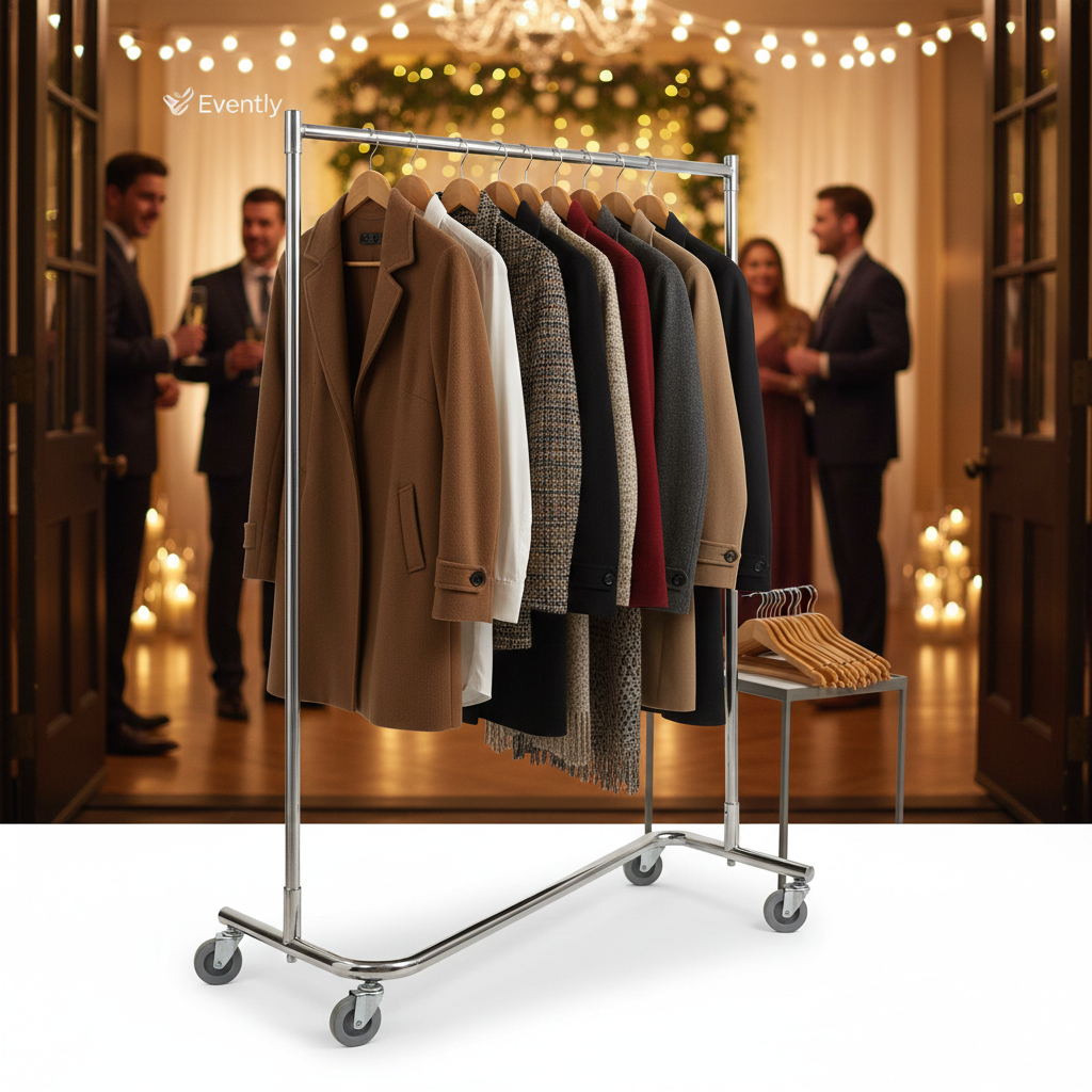 Robust Z-Garderobestativ i Forkromet Stål – Professionelt & Stabelbart (160 cm)