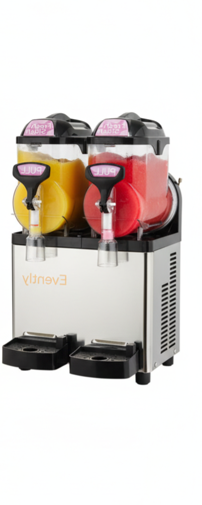 Dobbelt Slush Ice Maskine (2 x 5L) – Inkl. 4L Saft (Rød & Blå)