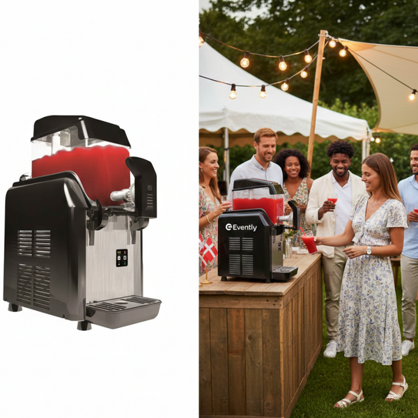 Slush Ice Maskine (1 kammer) – Komplet sæt inkl. 2L Hindbærsaft