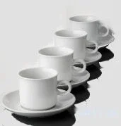 Kaffekop & Underkop – Aida Studio, Hvid Porcelæn (Leje)