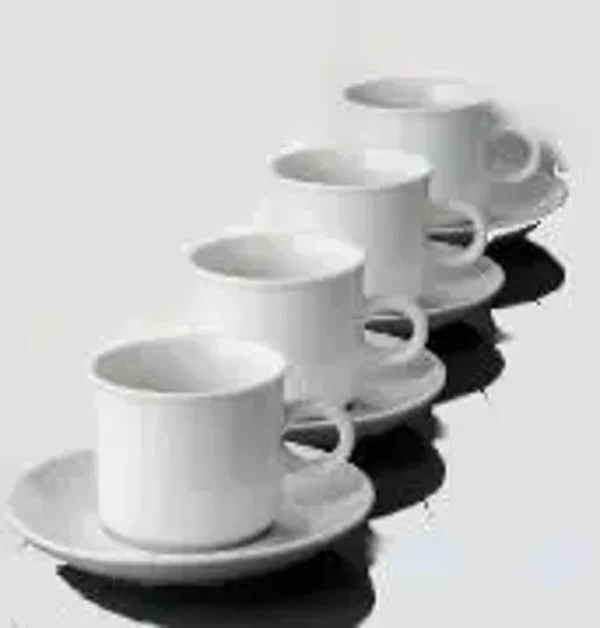 Kaffekop & Underkop – Aida Studio, Hvid Porcelæn (Leje)