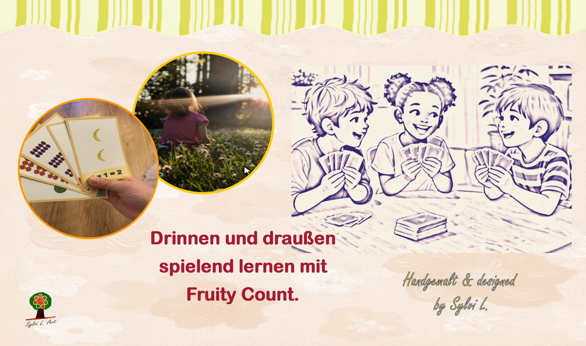 Drinnen und draußen lernen mit Fruity Count.