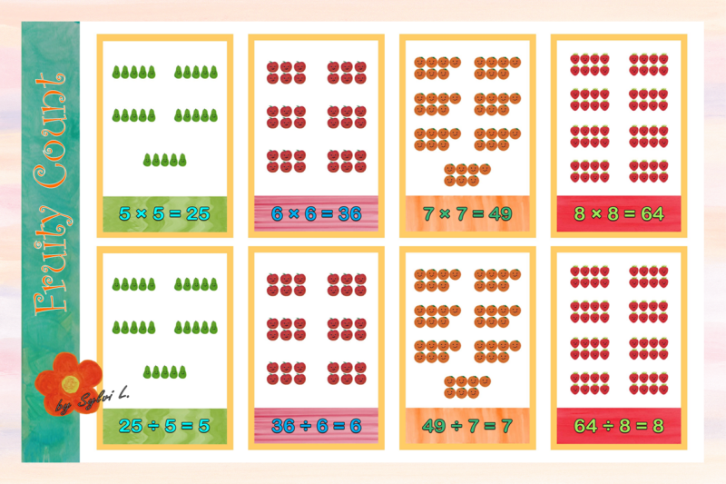 Visual representation of the Fruity Count cards.