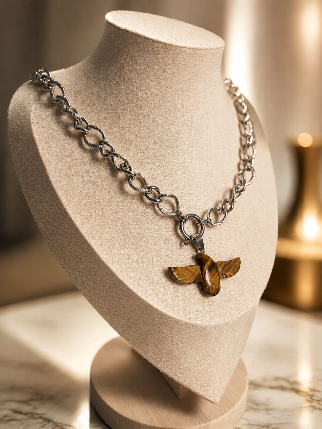 Collier Aigle - Oeil de Tigre