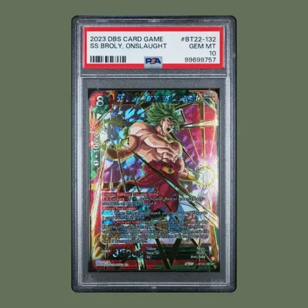 SS Broly, Tenacious Onslaught SR BT22-132 PSA 10 Dragon Super Critical Blow