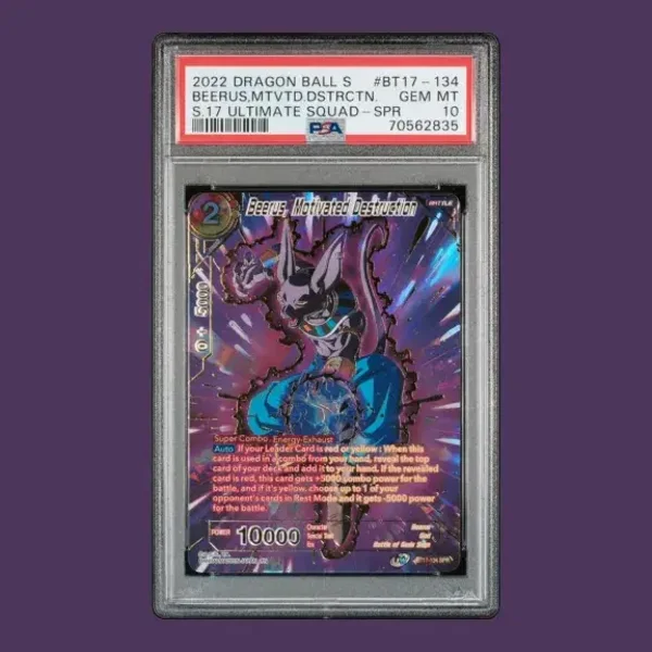 Beerus, Motivated Destruction SPR  BT17-134 PSA 10 Dragon Ball Super Ultimate Squad