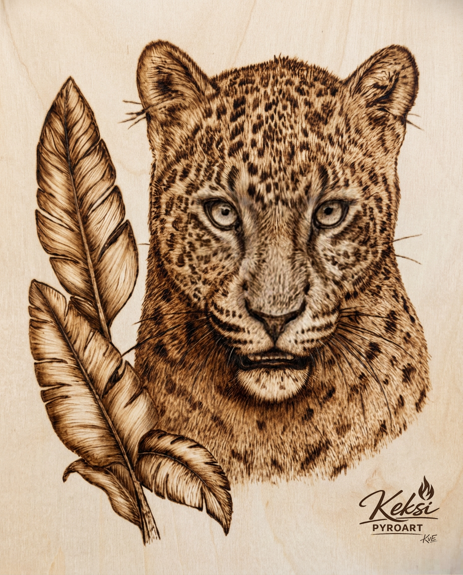 WildSpirit – Wildtier PyroArt auf Lindenholz (A4)