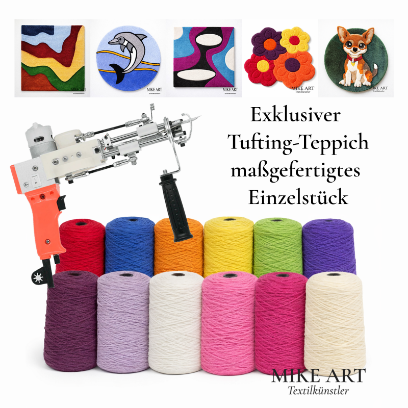 Exklusiver Tufting-Teppich – maßgefertigtes Einzelstück - 60 x 60 cm