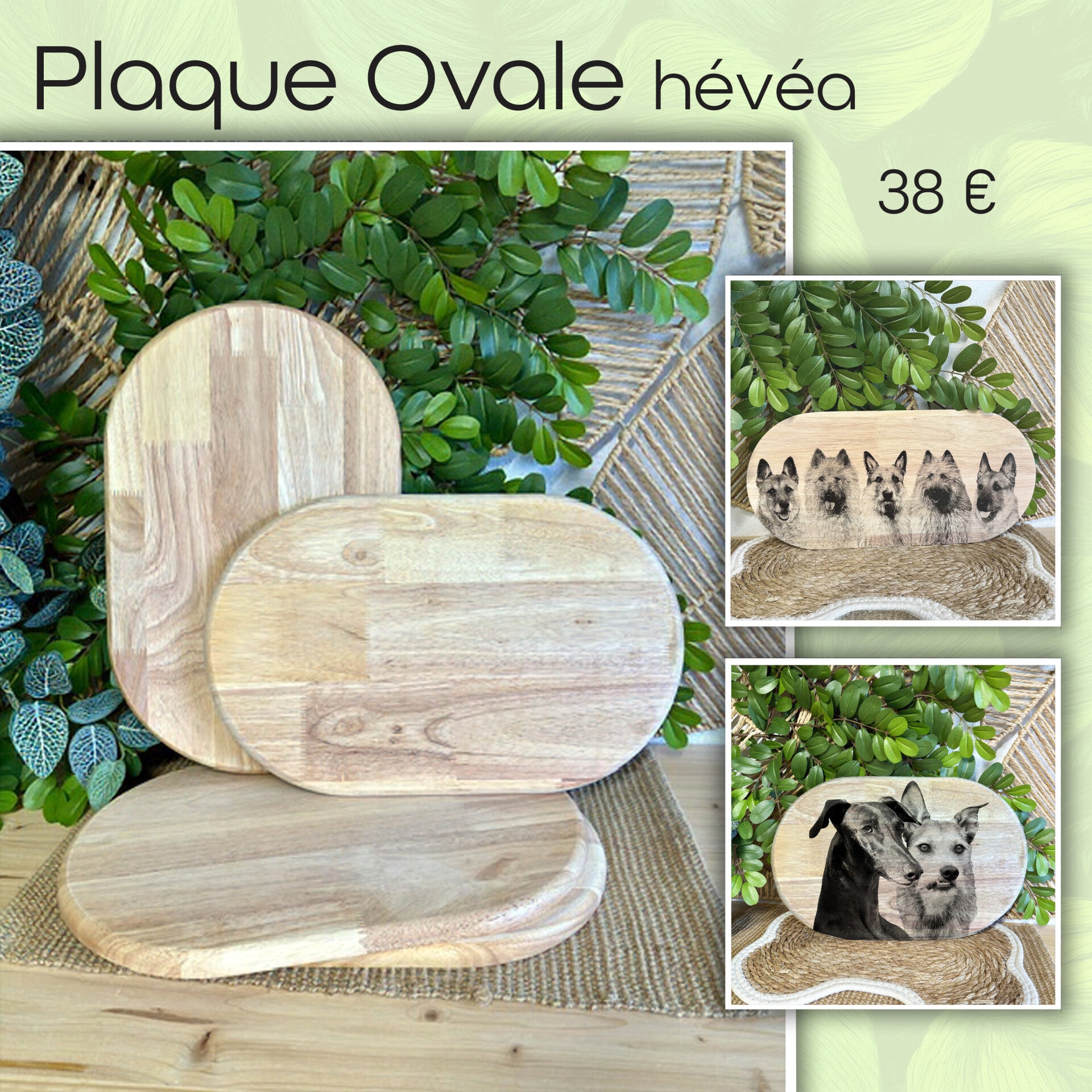 Plaque Ovale Hévéa