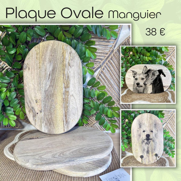 Plaque Ovale en Manguier