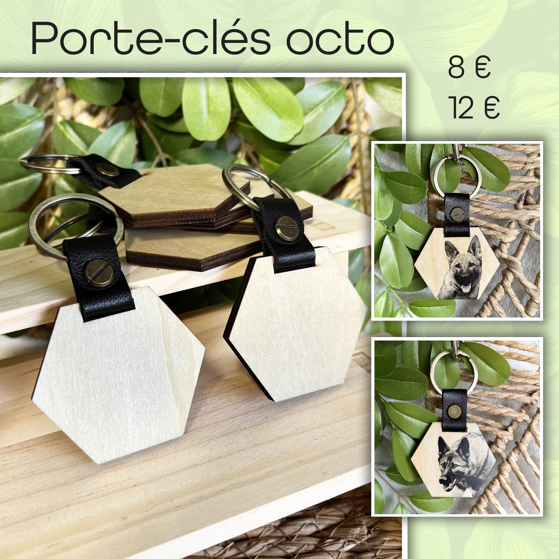 Porte-clés octogonale