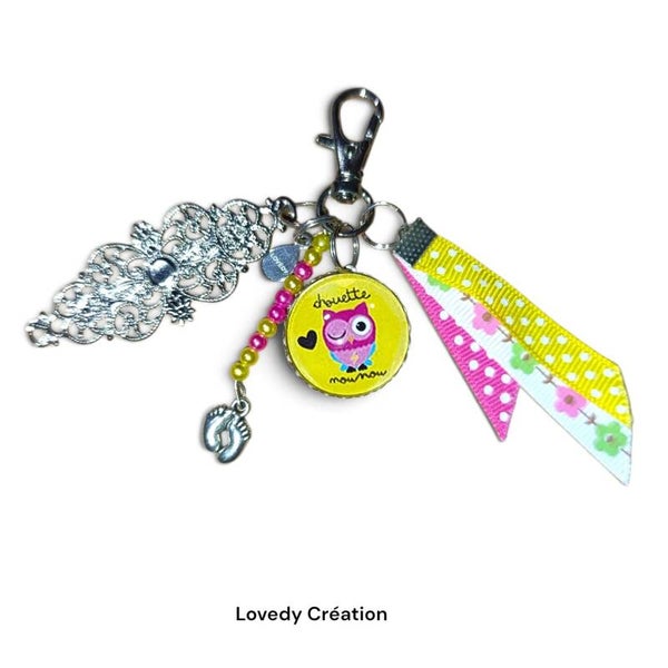 Porte-Clés / Bijou de Sac "Chouette Nounou"