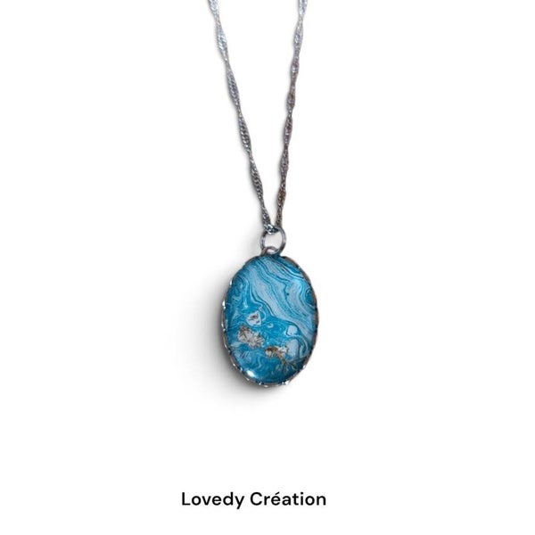 Collier "Éclat d'Azur" – Modèle Écume Turquoise