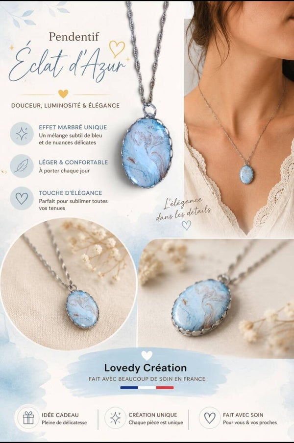 Collier "Éclat d'Azur" – Modèle Sables et Marées