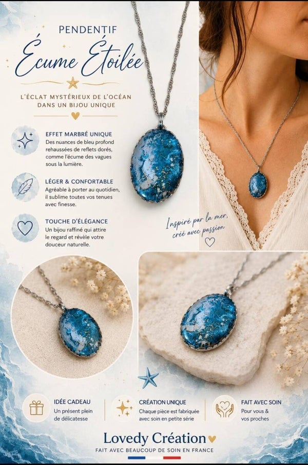 Collier "Éclat d'Azur" – Modèle Écume Étoilée