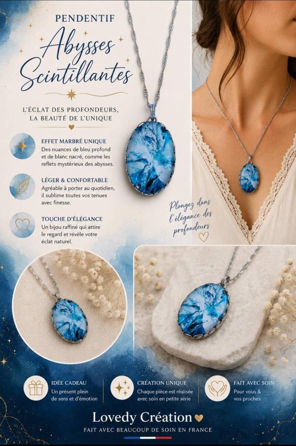 Collier "Éclat d'Azur" – Modèle Abysses Scintillantes