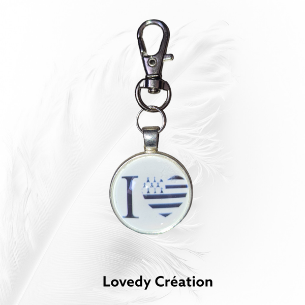 Porte clé " I love Bretagne "