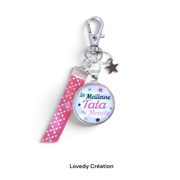 Porte-Clés "La Meilleure Tata du Monde" - Rose