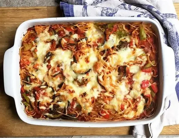Gratin vegetarische spaghetti