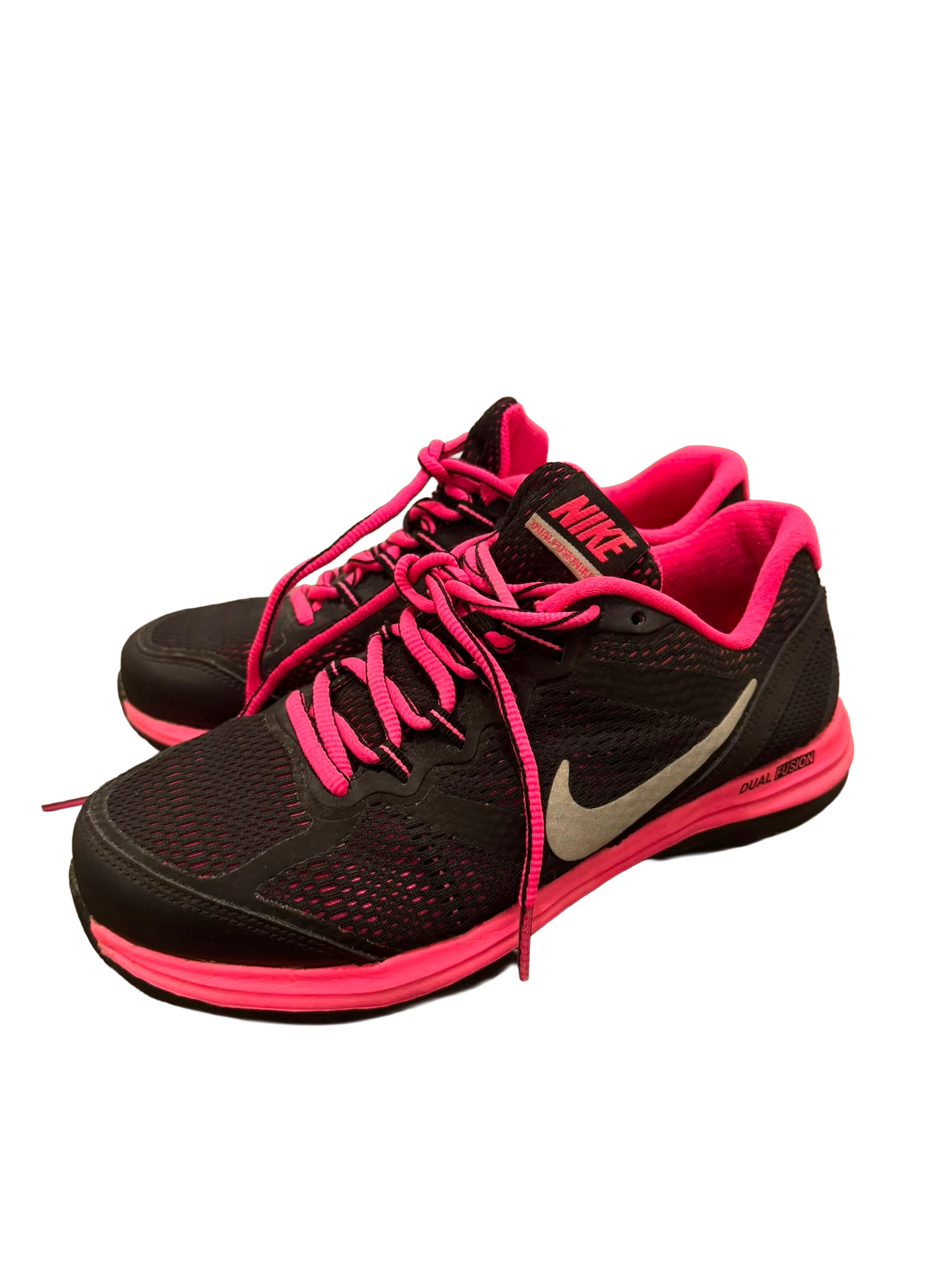 Nike Dames Hardloopschoenen – Maat 38 – Tweedehands – Roze/Zwart