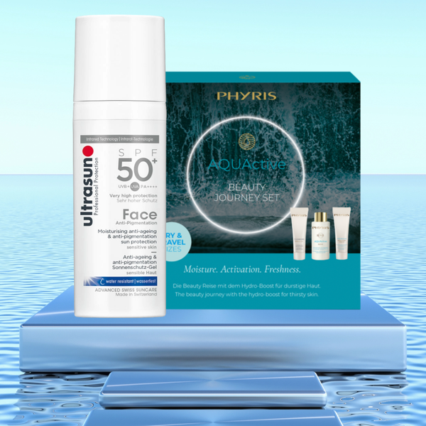 ULTRASUN Face Anti-Pigmentation SPF50 +  PHYRIS AQUActive Beauty Journey Set mit Somi Spray ... durchfeuchtend & aufpolsternd