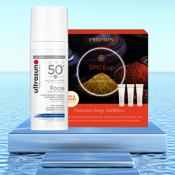 ULTRASUN Face Anti-Pigmentation SPF50 + PHYRIS SPICEup Beauty Journey Set ... vitalisierend