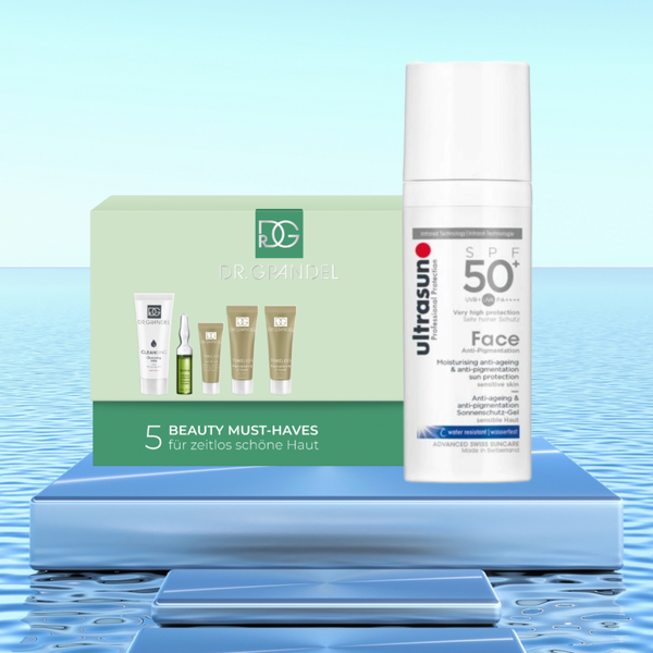 ULTRASUN Face Anti-Pigmentation SPF50 + DR. GRANDEL Timeless Reise-Set für zeitlos schöne Haut