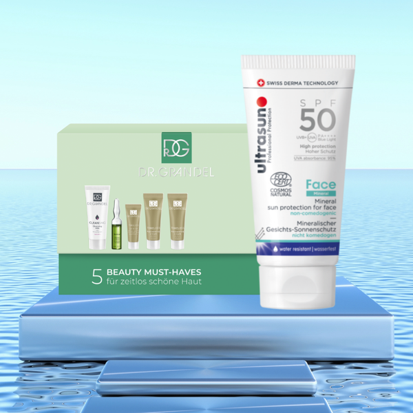 ULTRASUN Face Mineral SPF50 + DR. GRANDEL Timeless Reise-Set für zeitlos schöne Haut