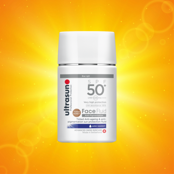ULTRASUN Face Fluid Anti-Pigmentation SPF50+ TINTED ... Getöntes Anti‑Pigmentierungs‑Sonnenschutzfluid ...SPF 50+