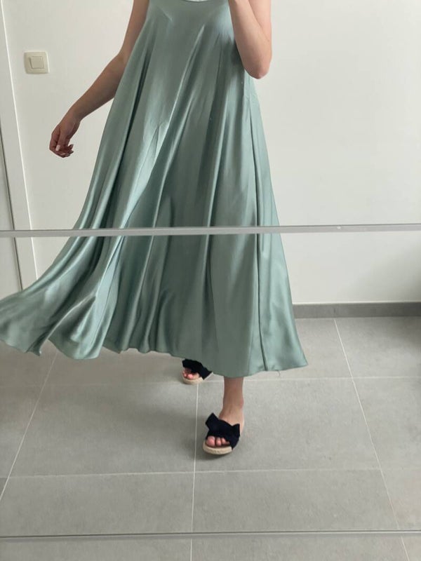 maxi satin dress